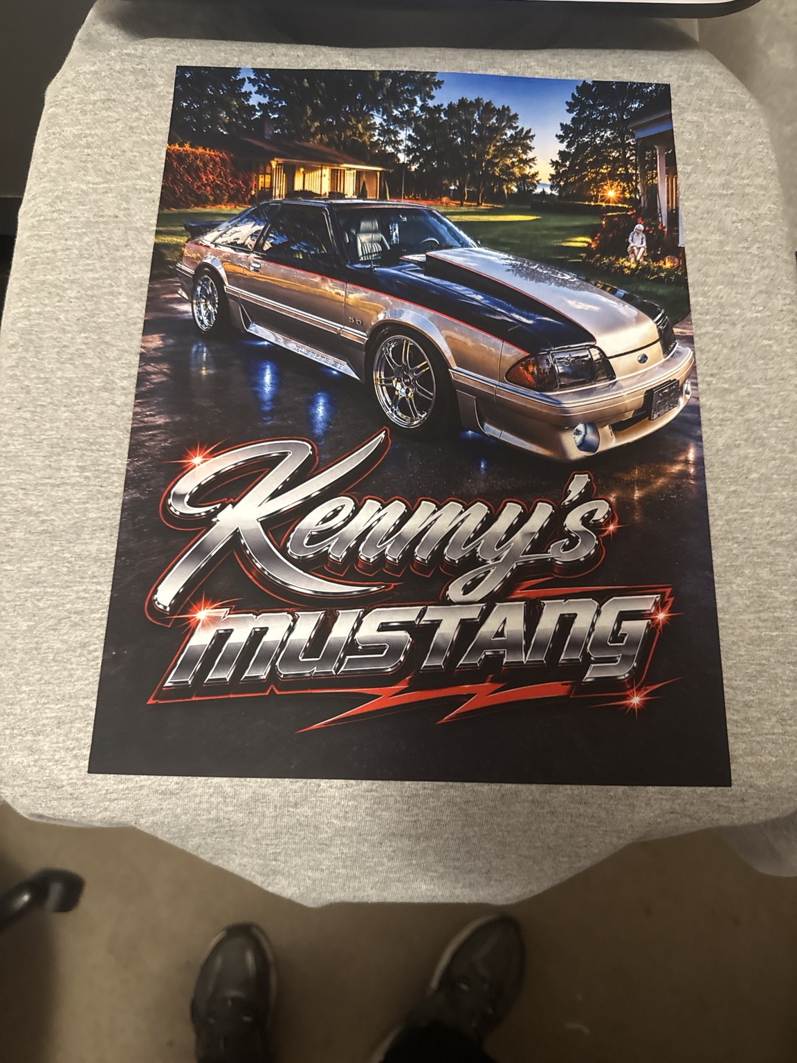 Custom Kenny's Mustang gray shirt